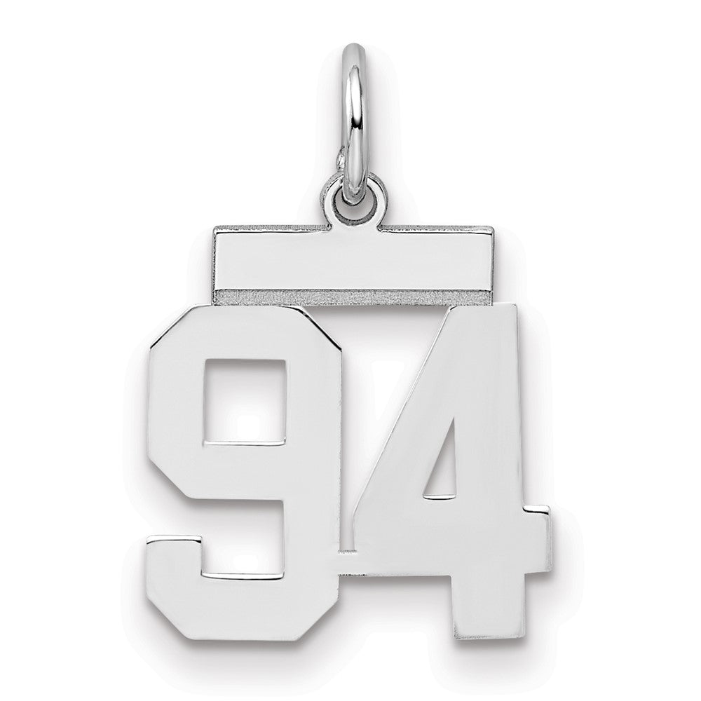 Sterling Silver/Rhodium-plated Polished Number 94 Charm - 2
