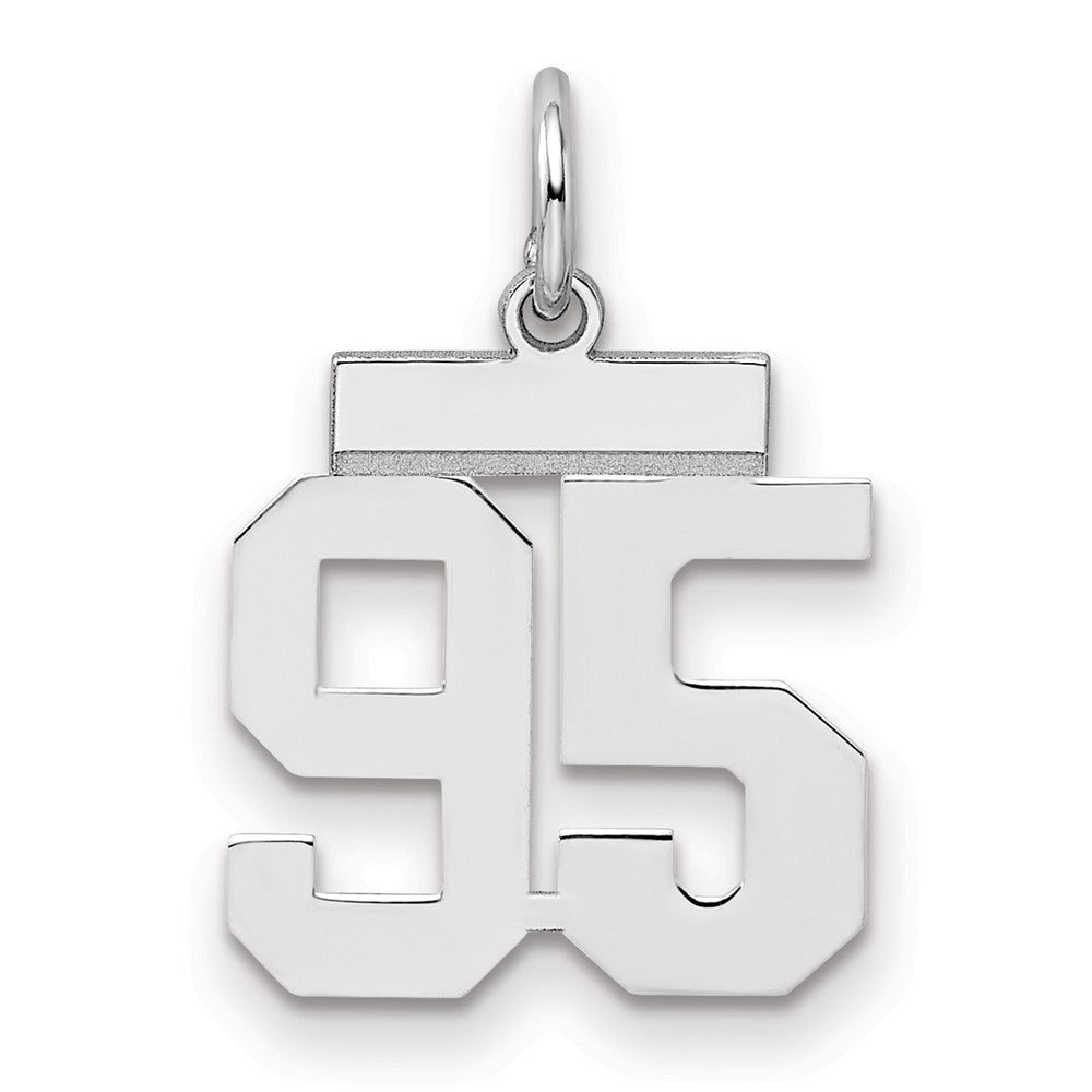 Sterling Silver/Rhodium-plated Polished Number 95 Charm - 2