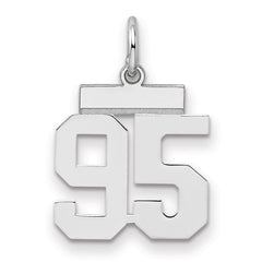 Sterling Silver/Rhodium-plated Polished Number 95 Charm - 2