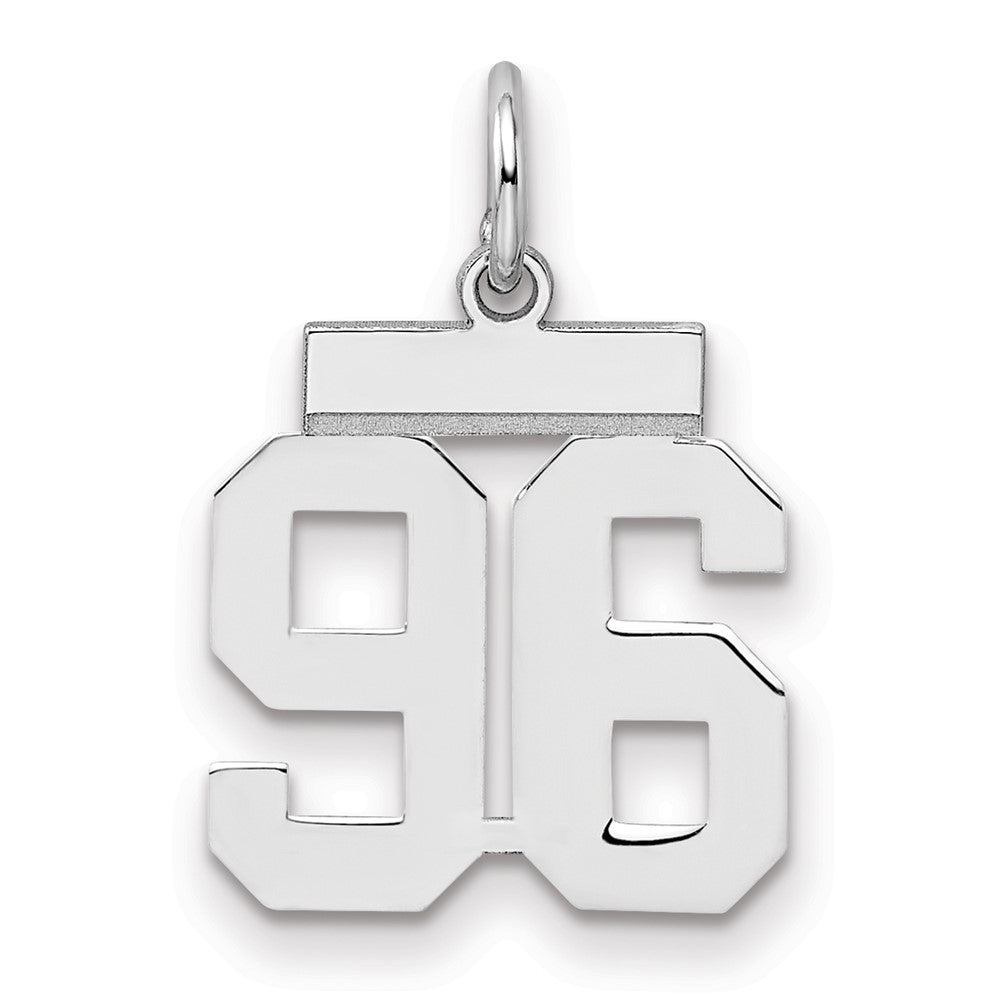 Sterling Silver/Rhodium-plated Polished Number 96 Charm - 3