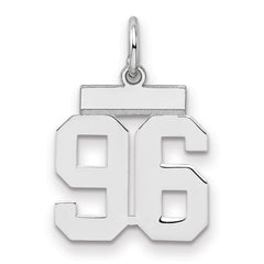 Sterling Silver/Rhodium-plated Polished Number 96 Charm - 3