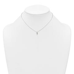 Sterling Silver Polished 4mm White CZ Childrens 14 inch Necklace and Post Earrings Set