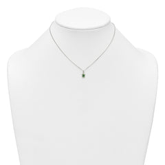 Sterling Silver Polished Green Enameled Turtle Childrens 14 inch Necklace and Post Earrings Set