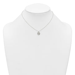 Sterling Silver Polished and Textured Butterfly in Heart Childrens 14 inch Necklace and Post Earrings Set