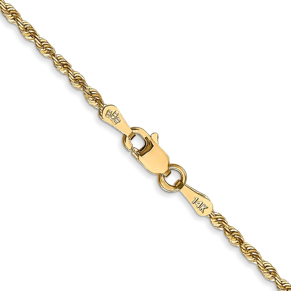 14K 28 Inch 1.85mm Diamond-cut Quadruple Rope Lobster Clasp Chain