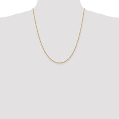 14K 22 Inch 1.85mm Diamond-cut Quadruple Rope Lobster Clasp Chain