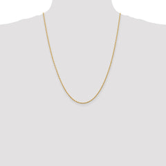 14K 24 Inch 2mm Diamond-cut Quadruple Rope Lobster Clasp Chain