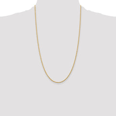 14K 26 Inch 2mm Diamond-cut Quadruple Rope Lobster Clasp Chain