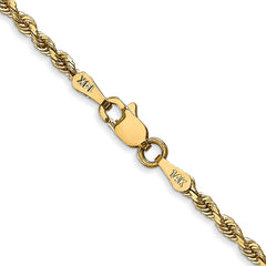 14K 28 Inch 2.25mm Diamond-cut Quadruple Rope Lobster Clasp Chain