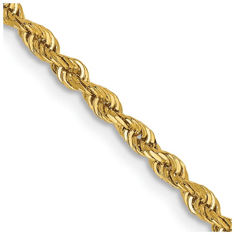 14K 28 Inch 2.25mm Diamond-cut Quadruple Rope Lobster Clasp Chain