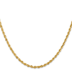14K 16 Inch 2.75mm Diamond-cut Quadruple Rope Lobster Clasp Chain