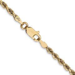 14K 22 Inch 2.75mm Diamond-cut Quadruple Rope Lobster Clasp Chain