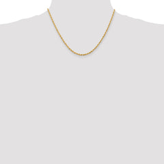 14K 18 Inch 2.75mm Diamond-cut Quadruple Rope Lobster Clasp Chain