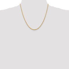 14K 20 Inch 2.75mm Diamond-cut Quadruple Rope Lobster Clasp Chain