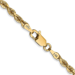 14K 28 Inch 3mm Diamond-cut Quadruple Rope Lobster Clasp Chain