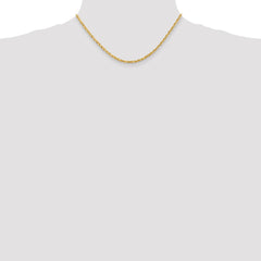 14K 16 Inch 3mm Diamond-cut Quadruple Rope Lobster Clasp Chain