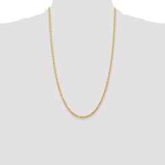 14K 26 Inch 3mm Diamond-cut Quadruple Rope Lobster Clasp Chain