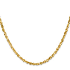 14K 26 Inch 3.35mm Diamond-cut Quadruple Rope Lobster Clasp Chain