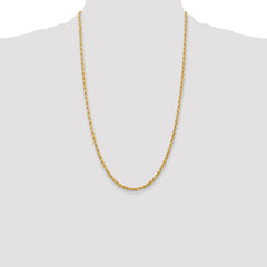 14K 26 Inch 3.35mm Diamond-cut Quadruple Rope Lobster Clasp Chain