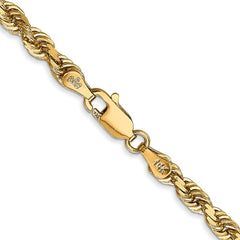 14K 28 Inch 4mm Diamond-cut Quadruple Rope Lobster Clasp Chain