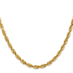 14K 28 Inch 4.5mm Diamond-cut Quadruple Rope Lobster Clasp Chain