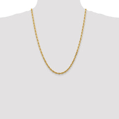 14K 24 Inch 4.5mm Diamond-cut Quadruple Rope Lobster Clasp Chain