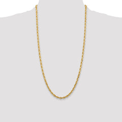 14K 28 Inch 4.5mm Diamond-cut Quadruple Rope Lobster Clasp Chain
