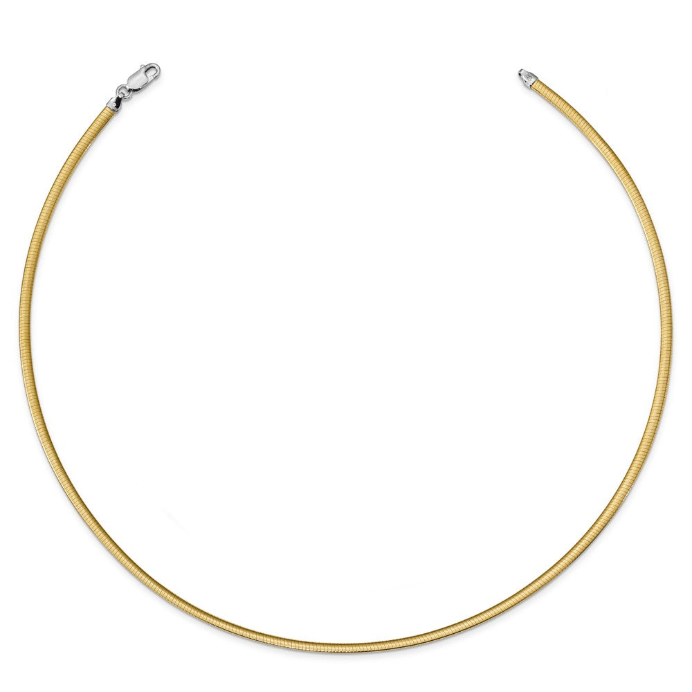 Sterling Silver Flash Gold-plated Reversible 3mm Cubetto Chain - 2