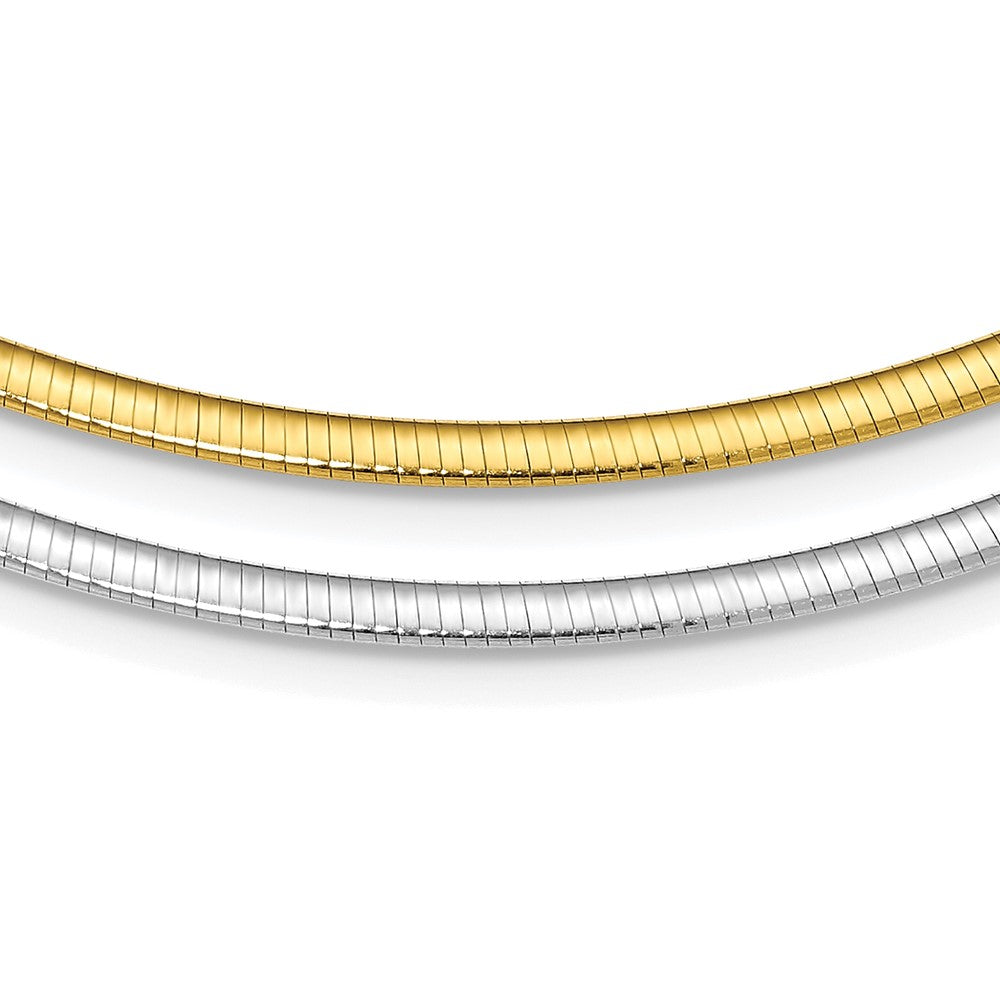Sterling Silver Flash Gold-plated Reversible 3mm Cubetto Chain - 2