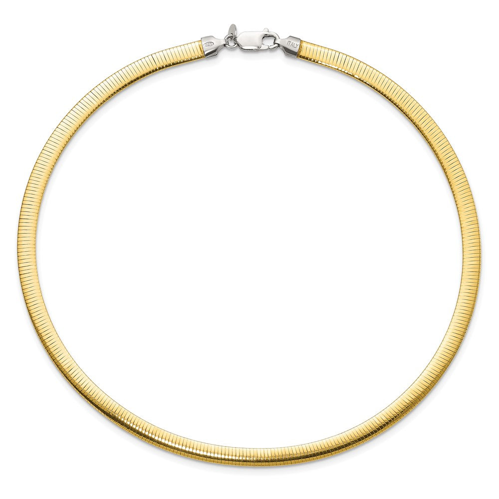 Sterling Silver Flash Gold-plate Reversible 5.75mm Cubetto Chain