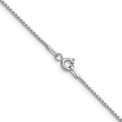 Sterling Silver Rhodium-plated .95mm Diamond-cut Round Box Chain - 2
