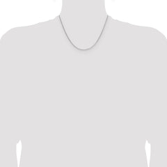 Sterling Silver Rhodium-plated .95mm Diamond-cut Round Box Chain - 6