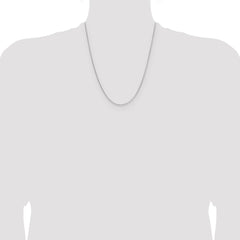Sterling Silver Rhodium-plated .95mm Diamond-cut Round Box Chain - 5