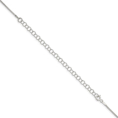 Sterling Silver 1.1mm Diamond-cut Round Box Chain w/4in ext.