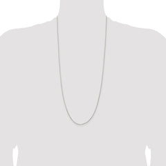 Sterling Silver Rhodium-plated 1.1mm Diamond-cut Round Box Chain - 7