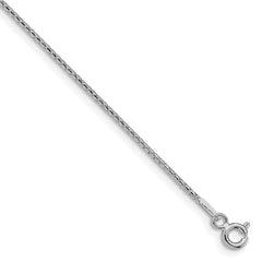 Sterling Silver Rhodium-plated 1.1mm Diamond-cut Round Box Chain - 7