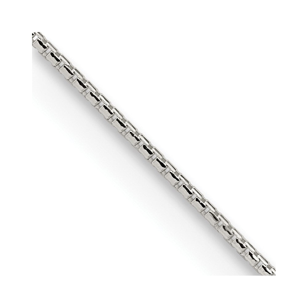 Sterling Silver 1.1mm Diamond-cut Round Box Chain - 7