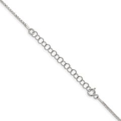Sterling Silver 1.3mm Diamond-cut Round Box Chain w/2in ext.