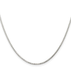 Sterling Silver Rhodium-plated 1.3mm Diamond-cut Round Box Chain - 7