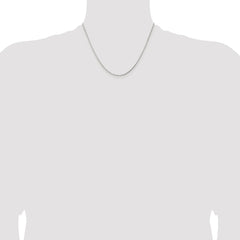 Sterling Silver Rhodium-plated 1.3mm Diamond-cut Round Box Chain - 3