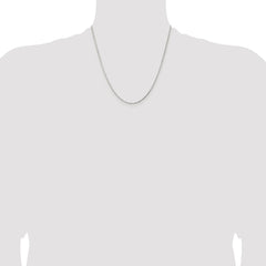 Sterling Silver Rhodium-plated 1.3mm Diamond-cut Round Box Chain - 5