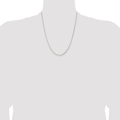 Sterling Silver Rhodium-plated 1.3mm Diamond-cut Round Box Chain - 7