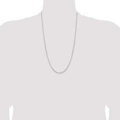 Sterling Silver Rhodium-plated 1.3mm Diamond-cut Round Box Chain - 2