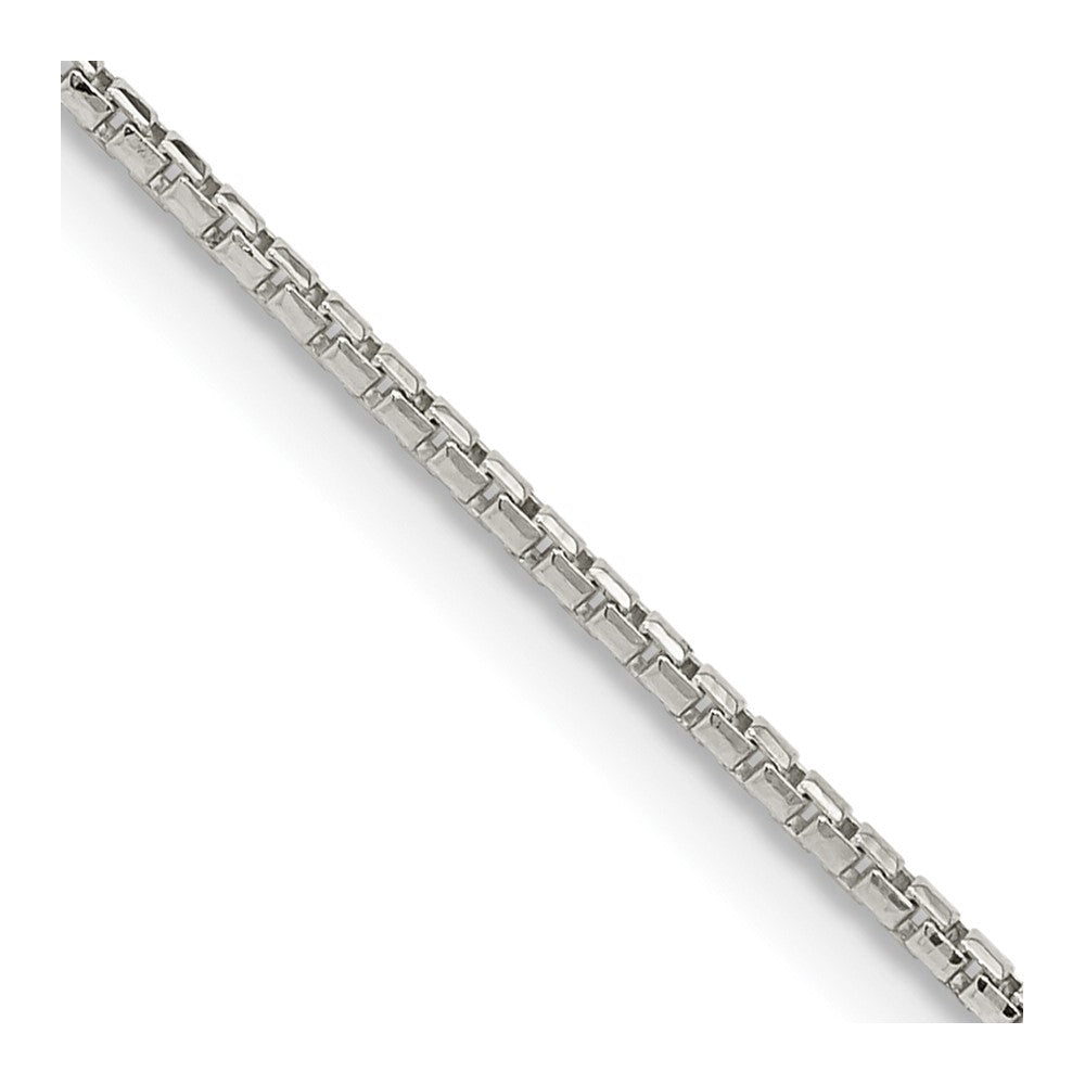 Sterling Silver 1.3mm Diamond-cut Round Box Chain - 8