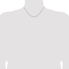 Sterling Silver Rhodium-plated 1.5mm Diamond-cut Round Box Chain - 5