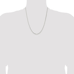Sterling Silver Rhodium-plated 1.5mm Diamond-cut Round Box Chain - 6