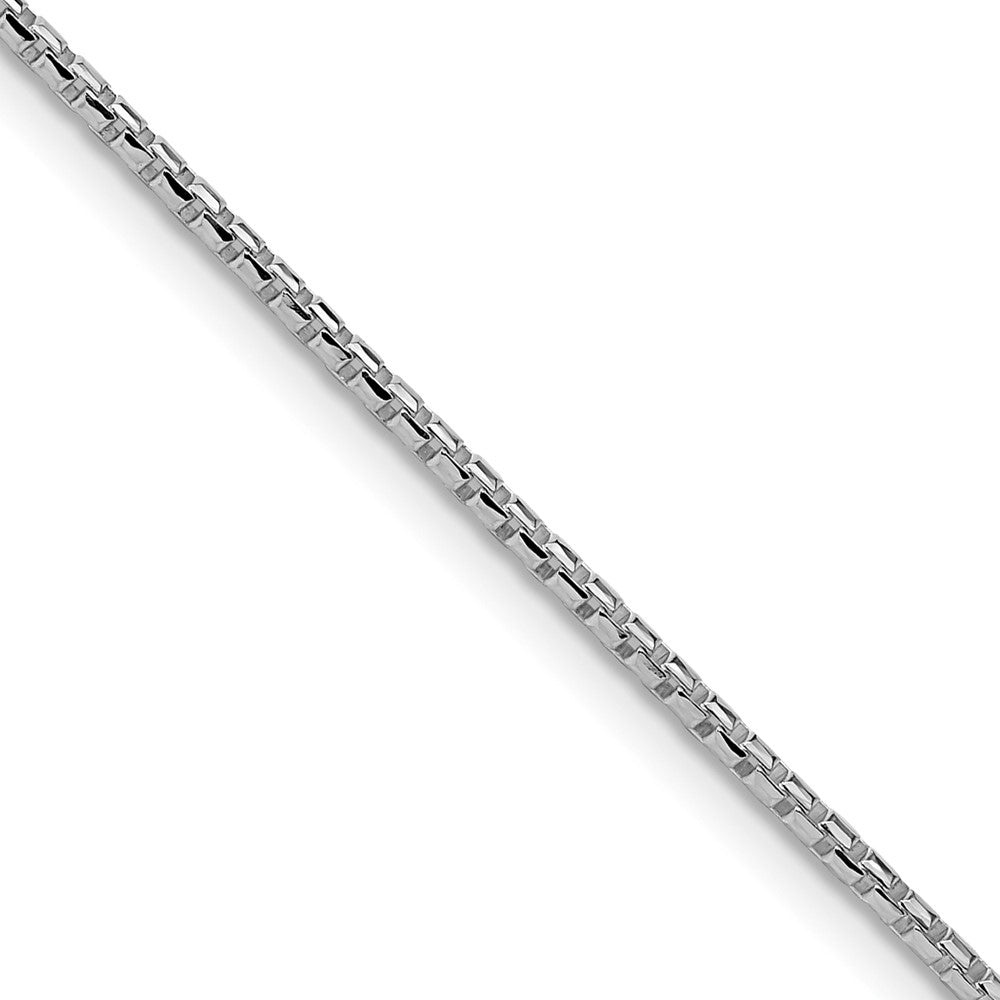 Sterling Silver Rhodium-plated 1.5mm Diamond-cut Round Box Chain - 5