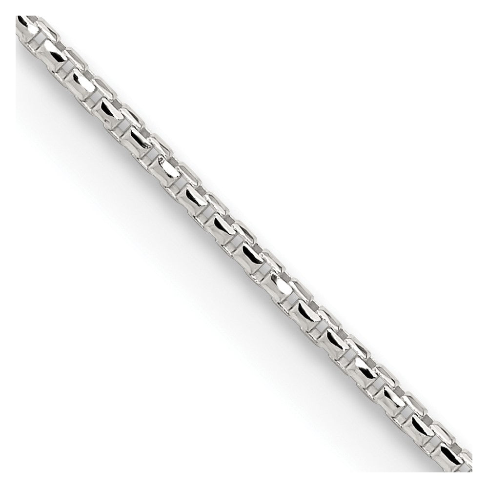 Sterling Silver 1.5mm Diamond-cut Round Box Chain - 7