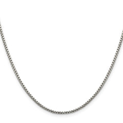 Sterling Silver 1.75mm Diamond-cut Round Box Chain - 7