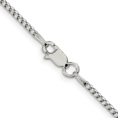 Sterling Silver 1.75mm Diamond-cut Round Box Chain - 7